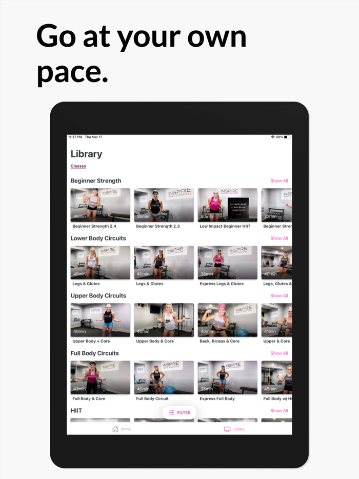 Inspire Fitness - Workout App