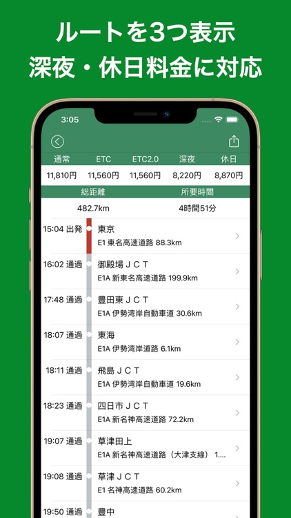 高速道路ナビ（渋滞情報・高速道路料金の検索）