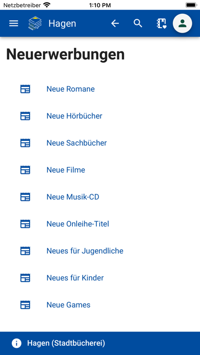 Stadtbücherei Hagen Screenshot
