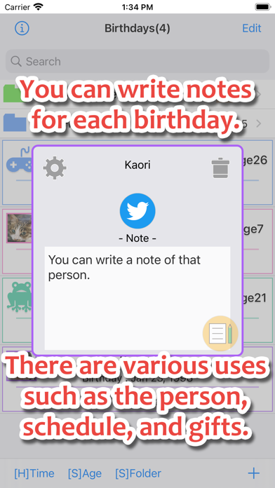 Birthdays Countdown Screenshot