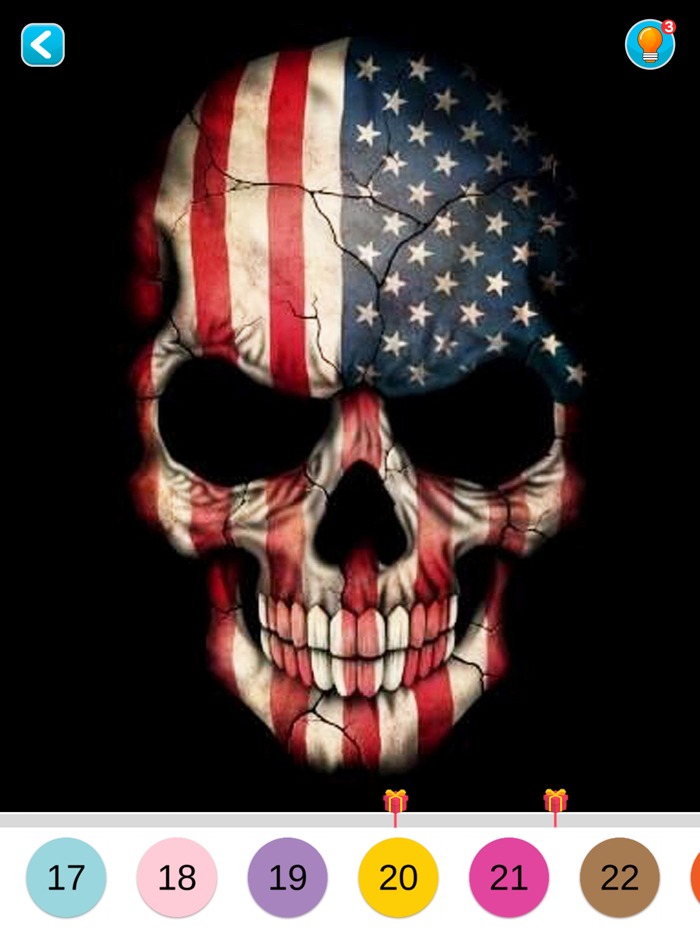 America Tattoo Color by Number