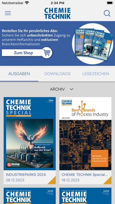 Screenshot #1 pour CHEMIE TECHNIK eMagazin