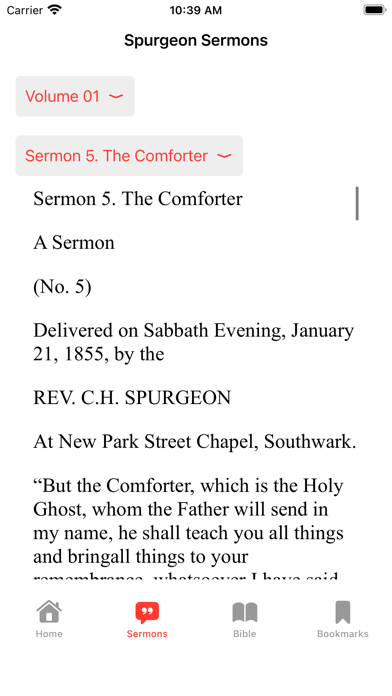 Spurgeon Sermons and KJV Bible Screenshot