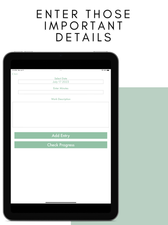 Traq My Time iPad screenshot 2 - Productivity app
