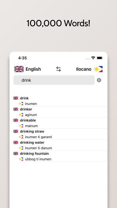 Ilocano-English Dictionary Screenshot