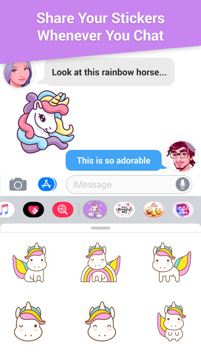 Screenshot #2 pour Rainbow Horse Emojis