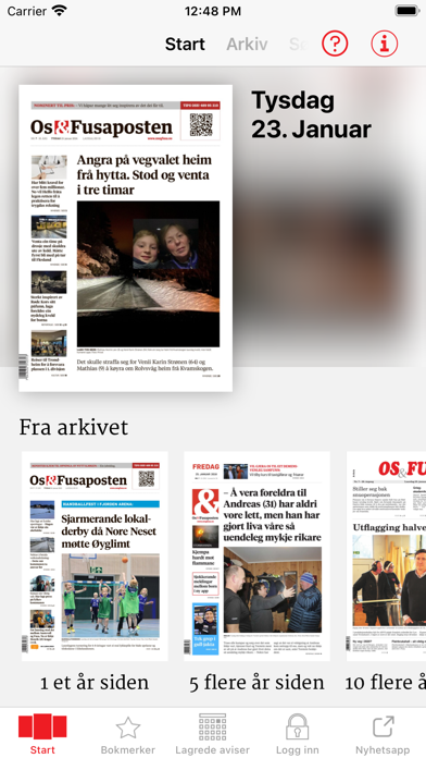 Os & Fusaposten eAvis Screenshot