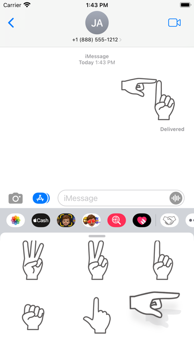 Cute hand sticker Screenshot