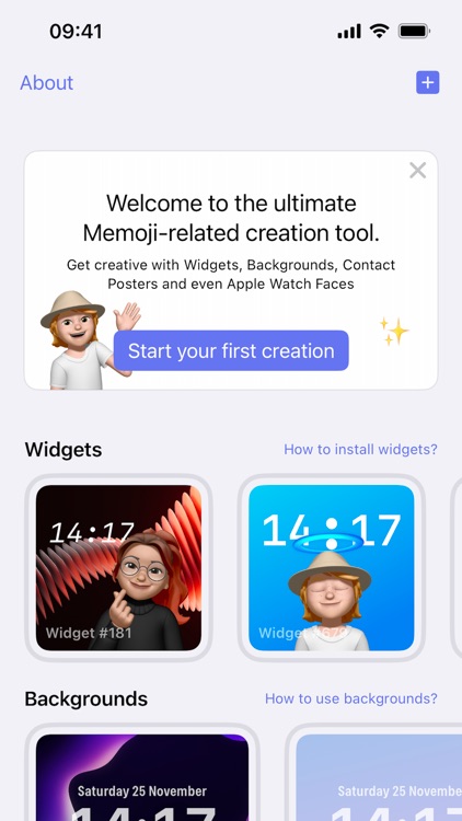 Memoji Widgets & Backgrounds