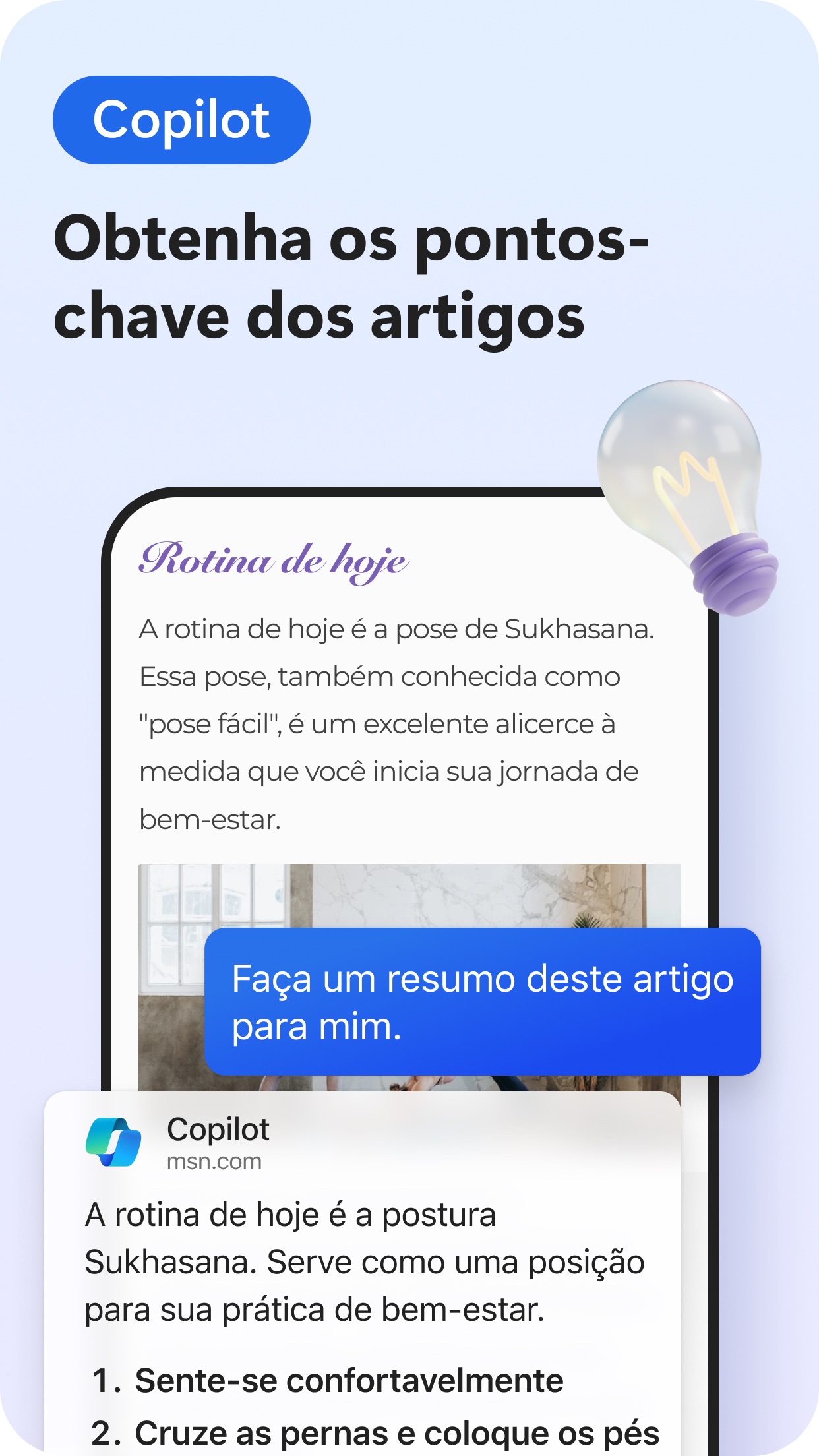 Screenshot do app Microsoft Edge: Copiloto Int