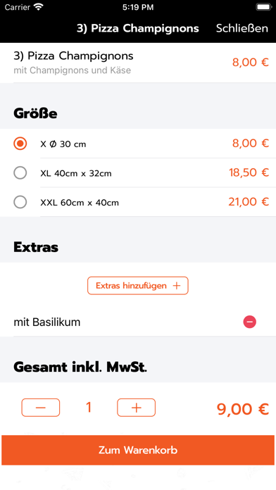 Pizza Vario Treuchtlingen Screenshot