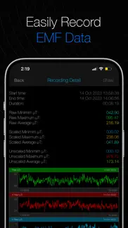 teslavision emf detector iphone screenshot 2