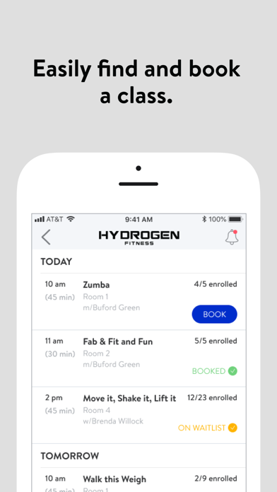 Hydrogen Fitness App Screenshot