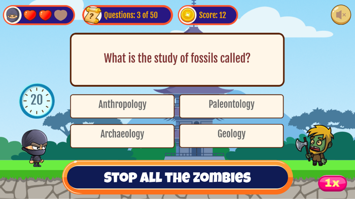 Ninja Vs Zombies - Quiz Game