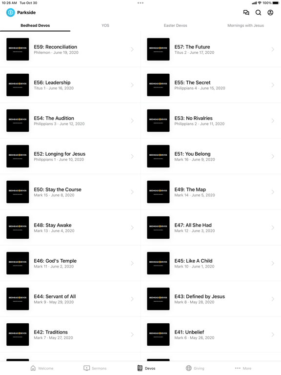 Parkside Church iPad screenshot 3 - Lifestyle app