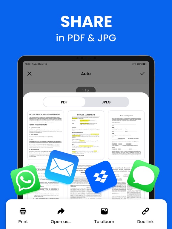 Scanner: Scan To PDF iPad screenshot