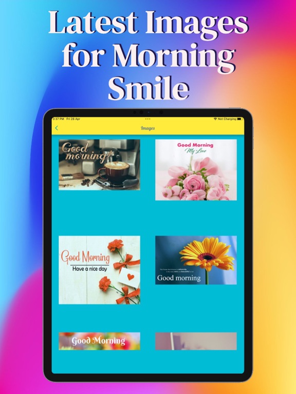 Good Morning Messages Images iPad screenshot