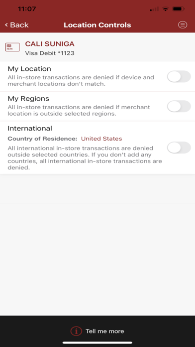 Victoria FCU Card Alerts Screenshot