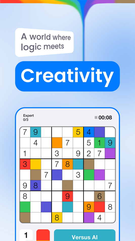 #1. Sudoku: Colors & Numbers (iOS) By: NBT (Next Big Thing)