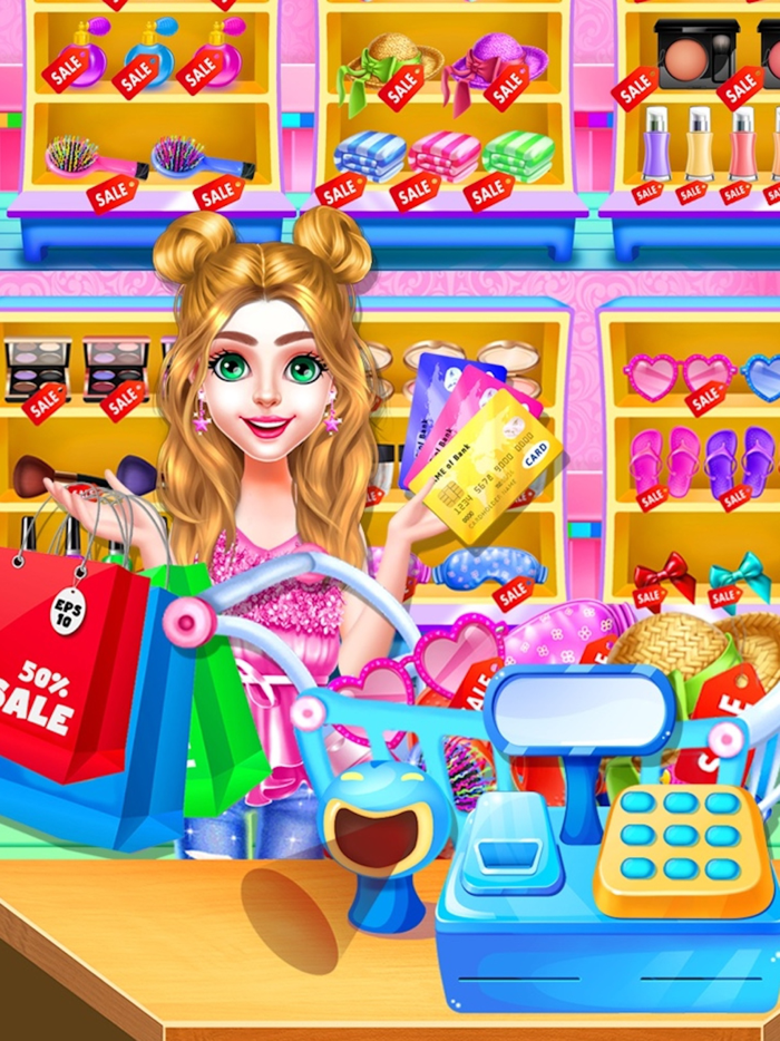 Chic Girls Shopping Mall Day