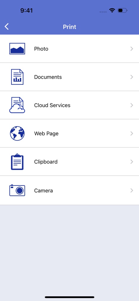 Brother iPrint&Scan - Print Source Selection