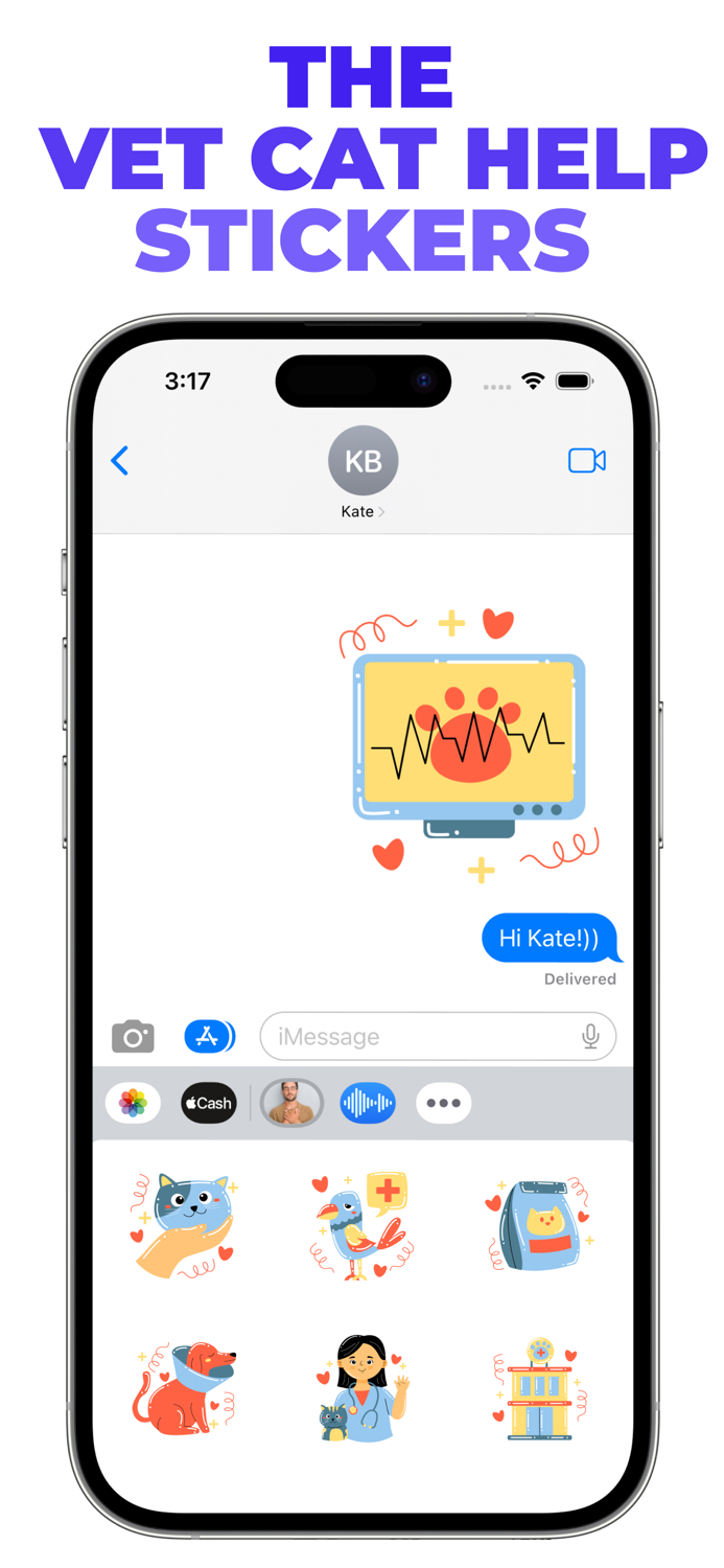 The Vet Cat Help stickers