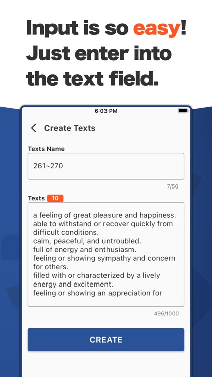 Shuffle Texts: Fast Memorize