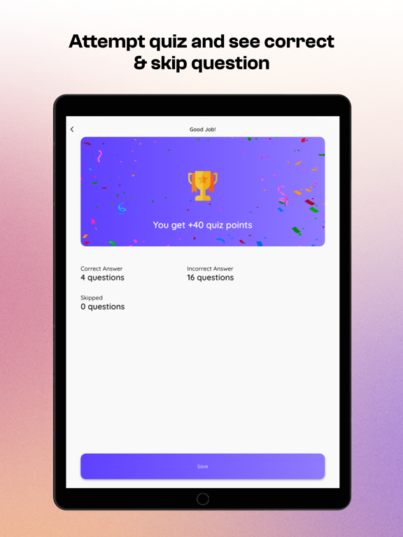 Daily GK Quiz App iPad screenshot