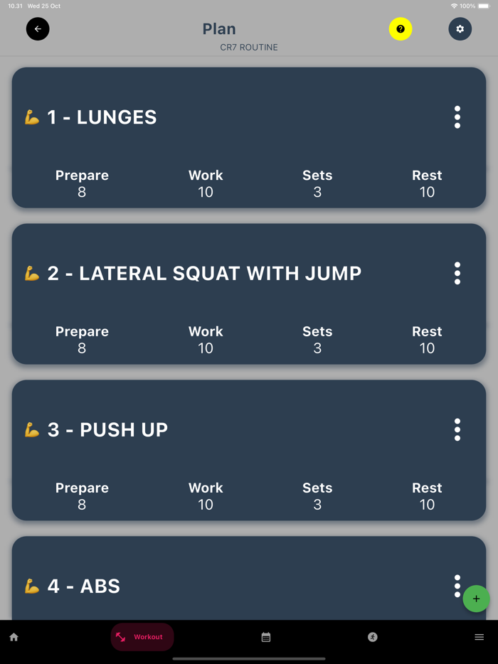 Custom Workout with Journal