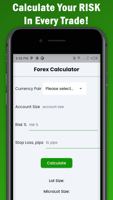 Pip Calculator Forex Trading Screenshot