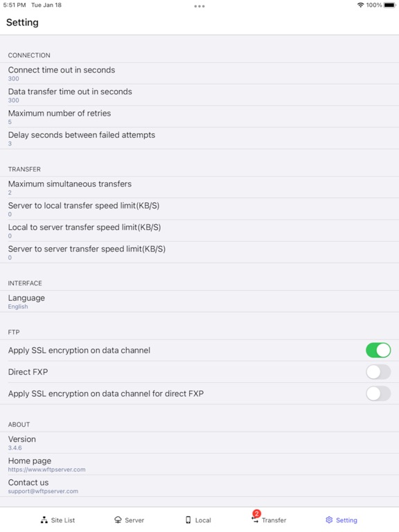 FTP Rush iPad screenshot 6 - Utilities app