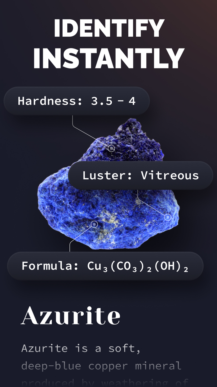 Crystal identifier. Rock guide