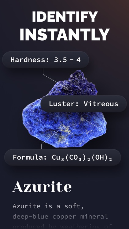 Crystal identifier. Rock guide