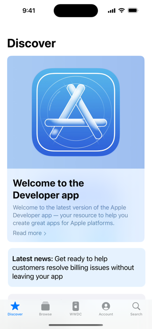 Skärmdump för Apple Developer