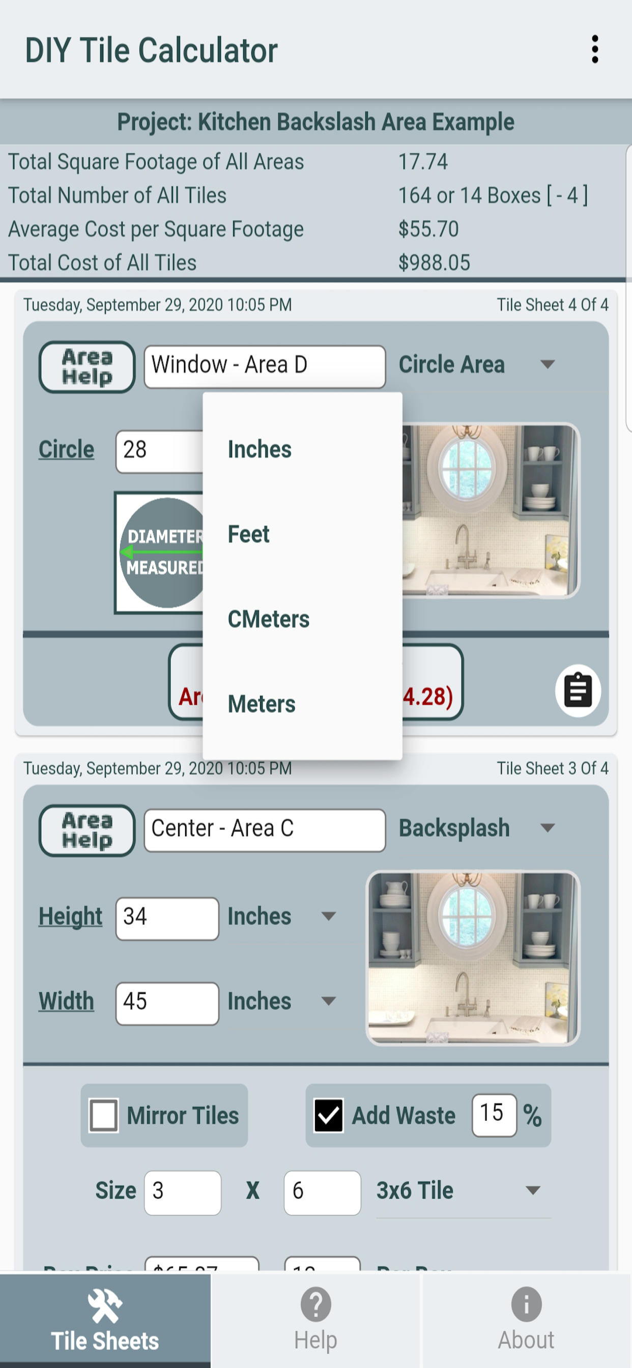 DIY Tile Calculator