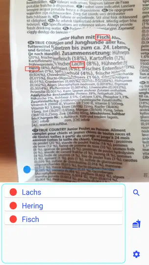 Screenshot von Intol4Pets Tierfutter-Allergie auf dem iPhone 1