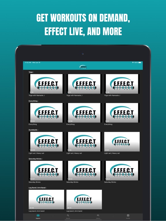 Effect Fitness On Demand iPad screenshot 2 - Health & Fitness app