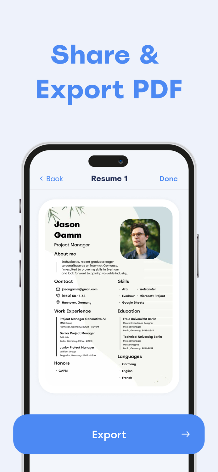 The resume builder арр