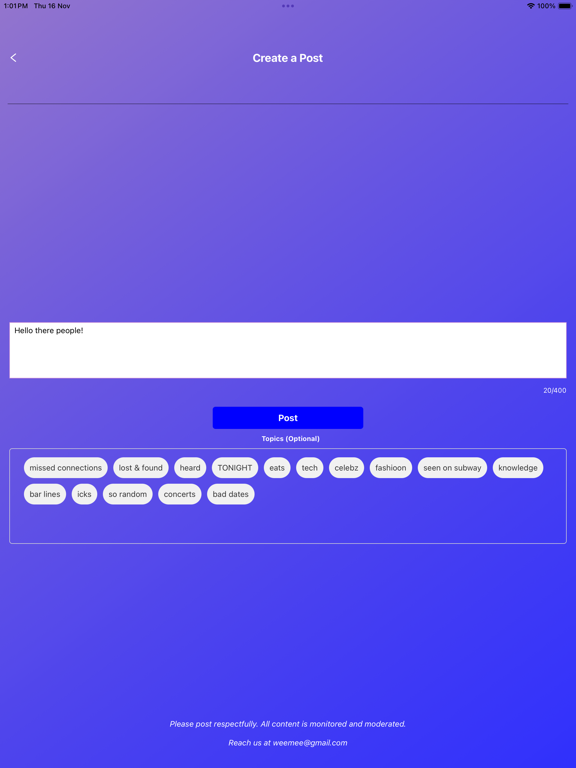 WeeMee iPad screenshot 2 - Social Networking app