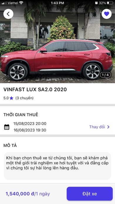 VIVUCAR - Ứng dụng thuê xe ôtô Screenshot
