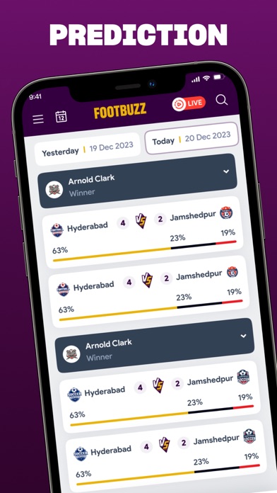 FootBuzz - Football Live Score Screenshot