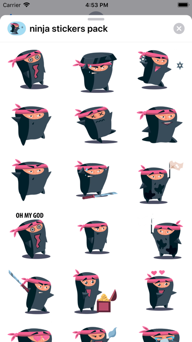 Screenshot #1 pour Funny Ninja emoji & stickers
