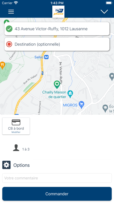 Taxiphone Lausanne Screenshot