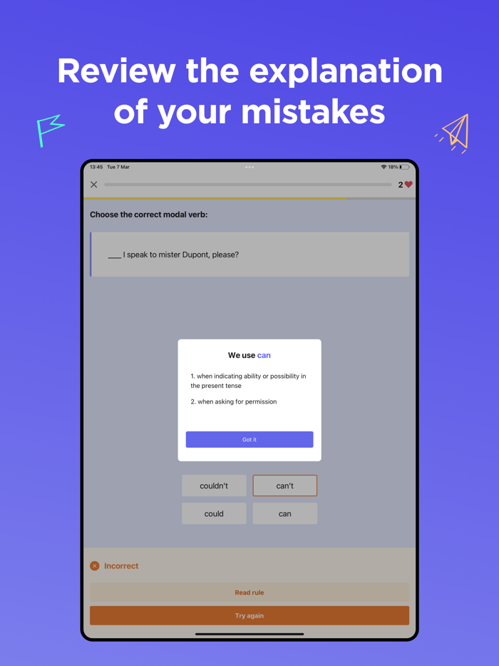 English Verbs Grammar test Pro