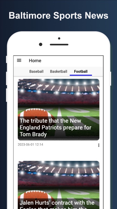 Baltimore Sports News App Screenshot