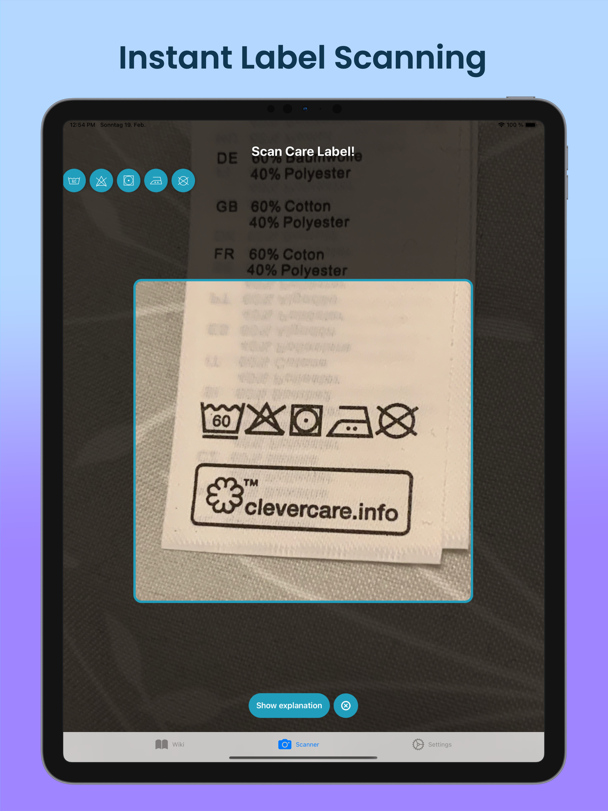 Laundry Symbols: AI Scanner
