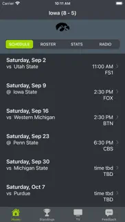 iowa football schedules iphone screenshot 1