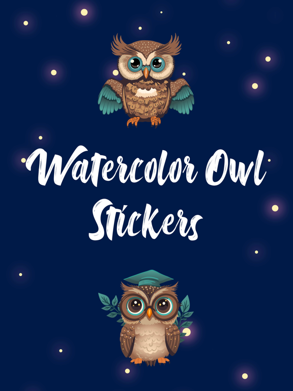 Screenshot #4 pour Watercolor Owl Stickers Pack