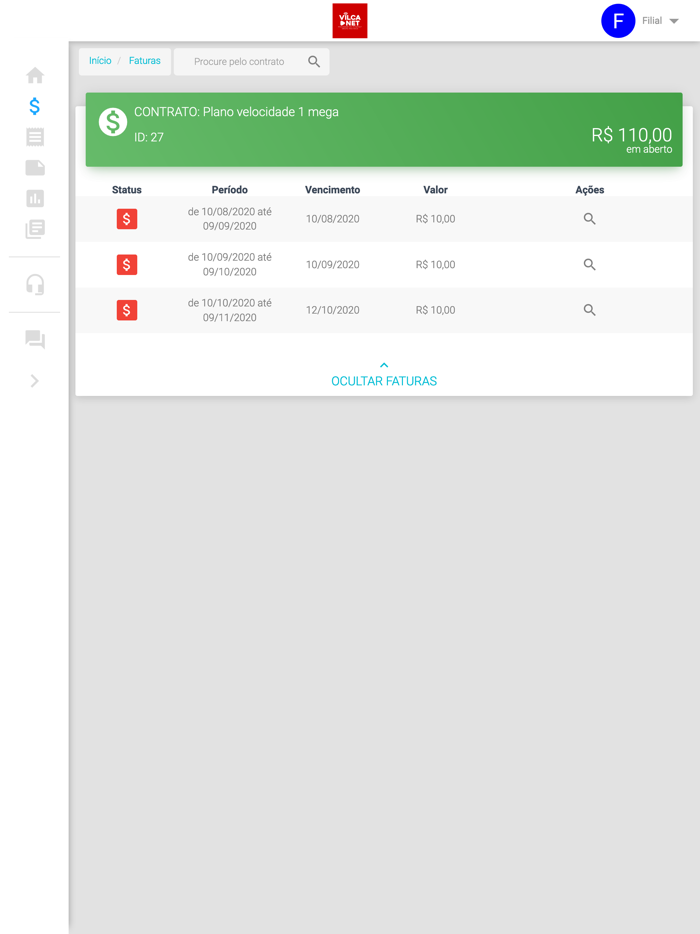 CENTRAL DO ASSINANTE VILCANET