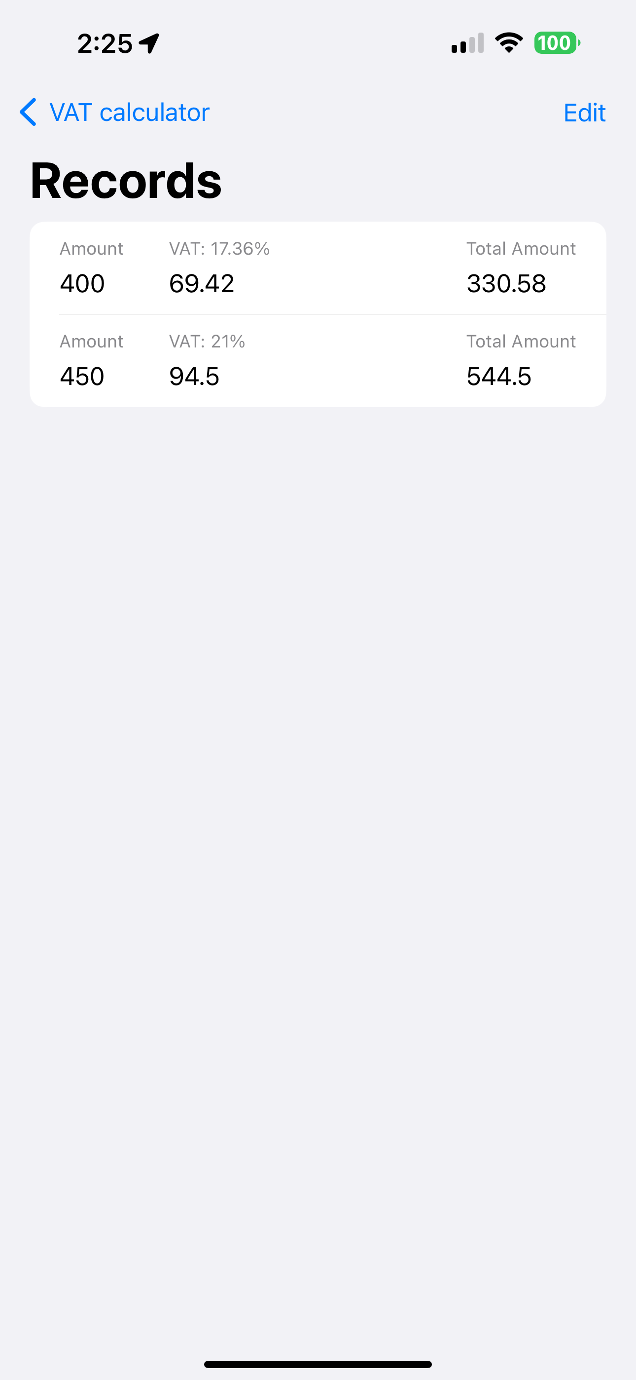 Calc Spanish VAT